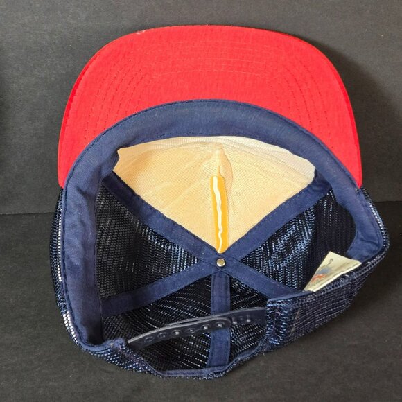 Vintage 1984 Los Angeles Olympics Mesh Trucker Hat Red White Blue Snapback - Picture 8 of 12